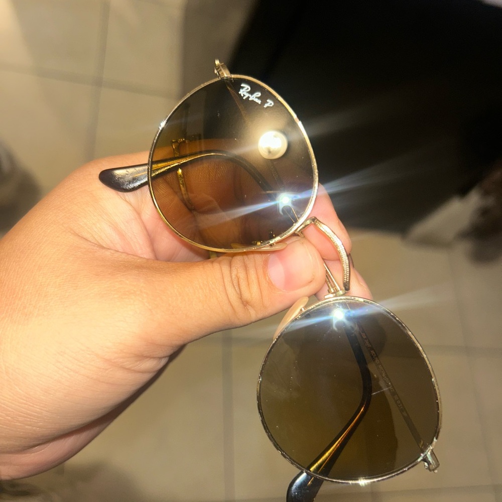 Ray Bans polarized Gold Sunglasses